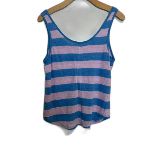 Banana Republic Womens Tank Top Size Medium 100% Linen Sleeveless Striped - Picture 10 of 15